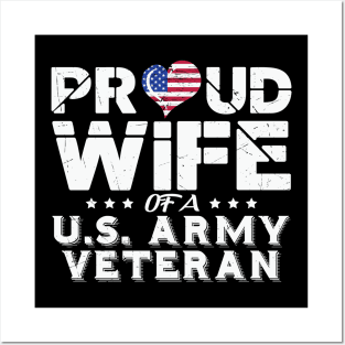 Proud Wife Of A Us Veteran Army Posters and Art